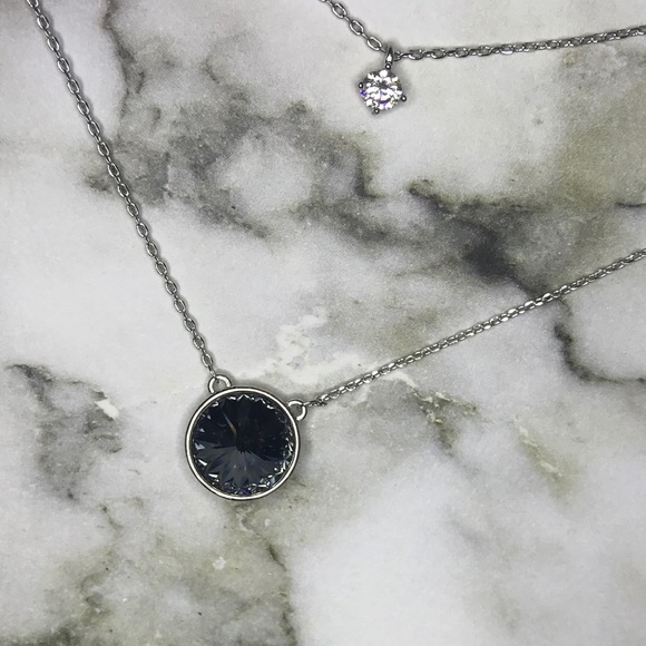 Swarovski Crystals Double Layer Delicate Necklace - Picture 3 of 4